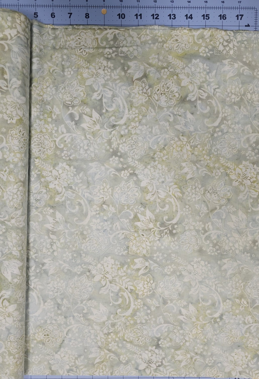 Sage Jacobean Floral Batik by Hoffman Fabrics U2455 77