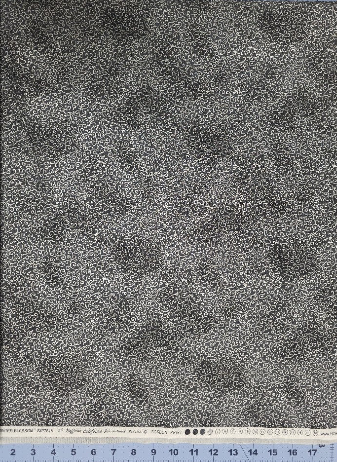 Charcoal/Silver - Winter Blossom by Hoffman P7618 55S