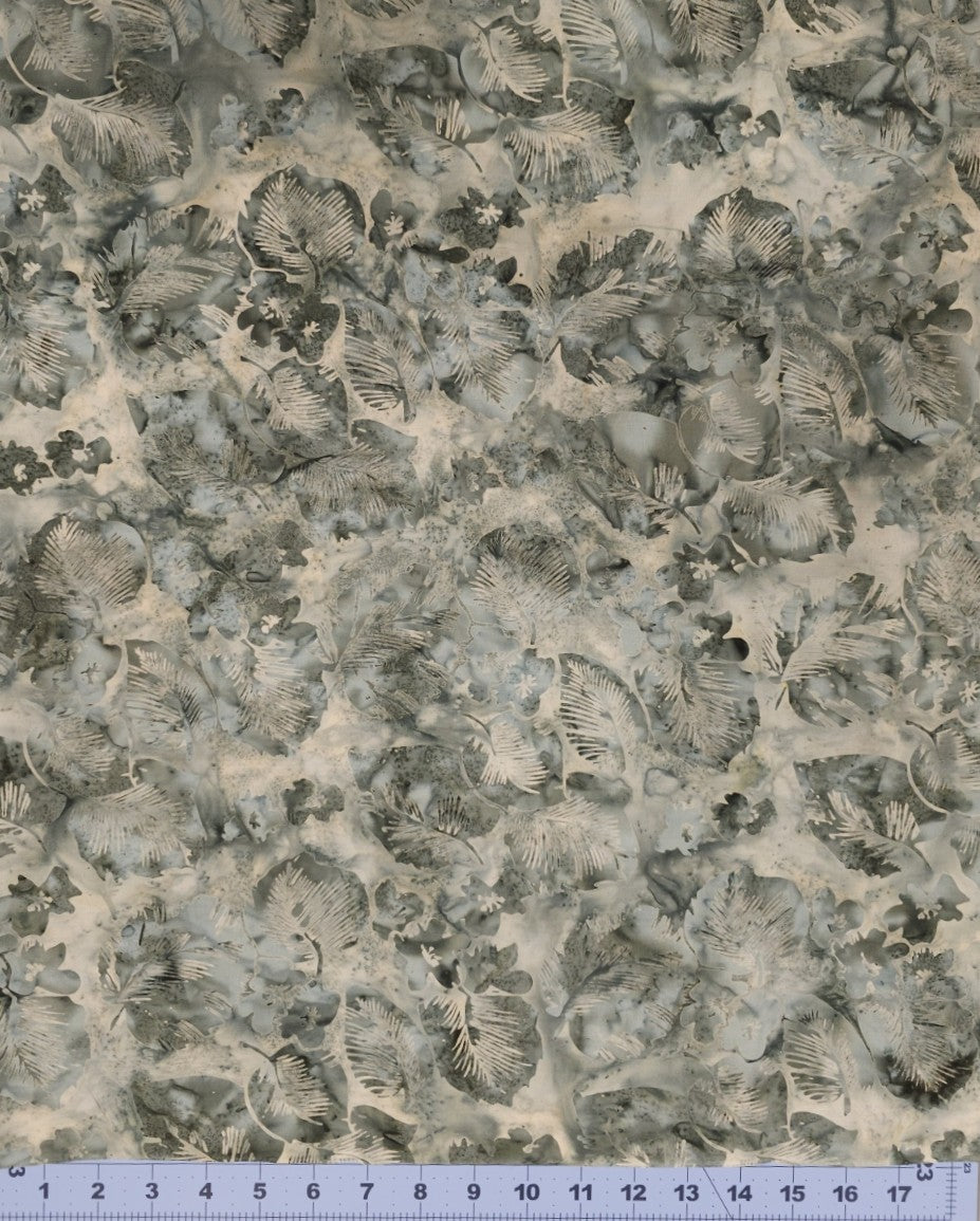 Silver Tropical Leaves - Bali Batik by Hoffman Fabrics P2932 28