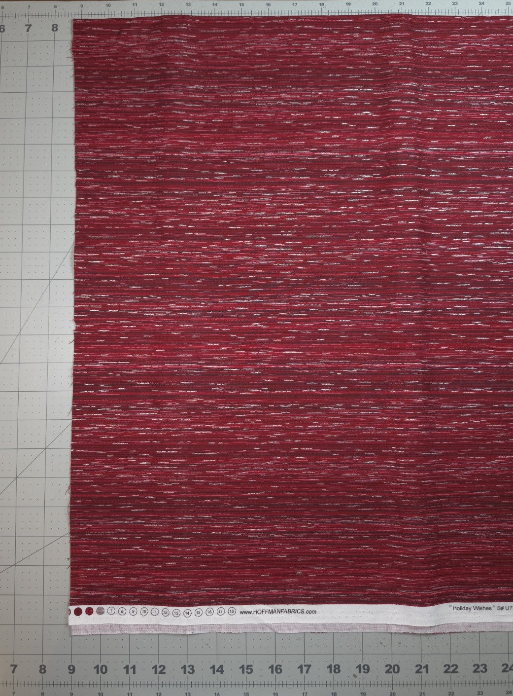 Holiday Wishes Stripes Crimson/Silver by Hoffman Fabrics U7774-10S