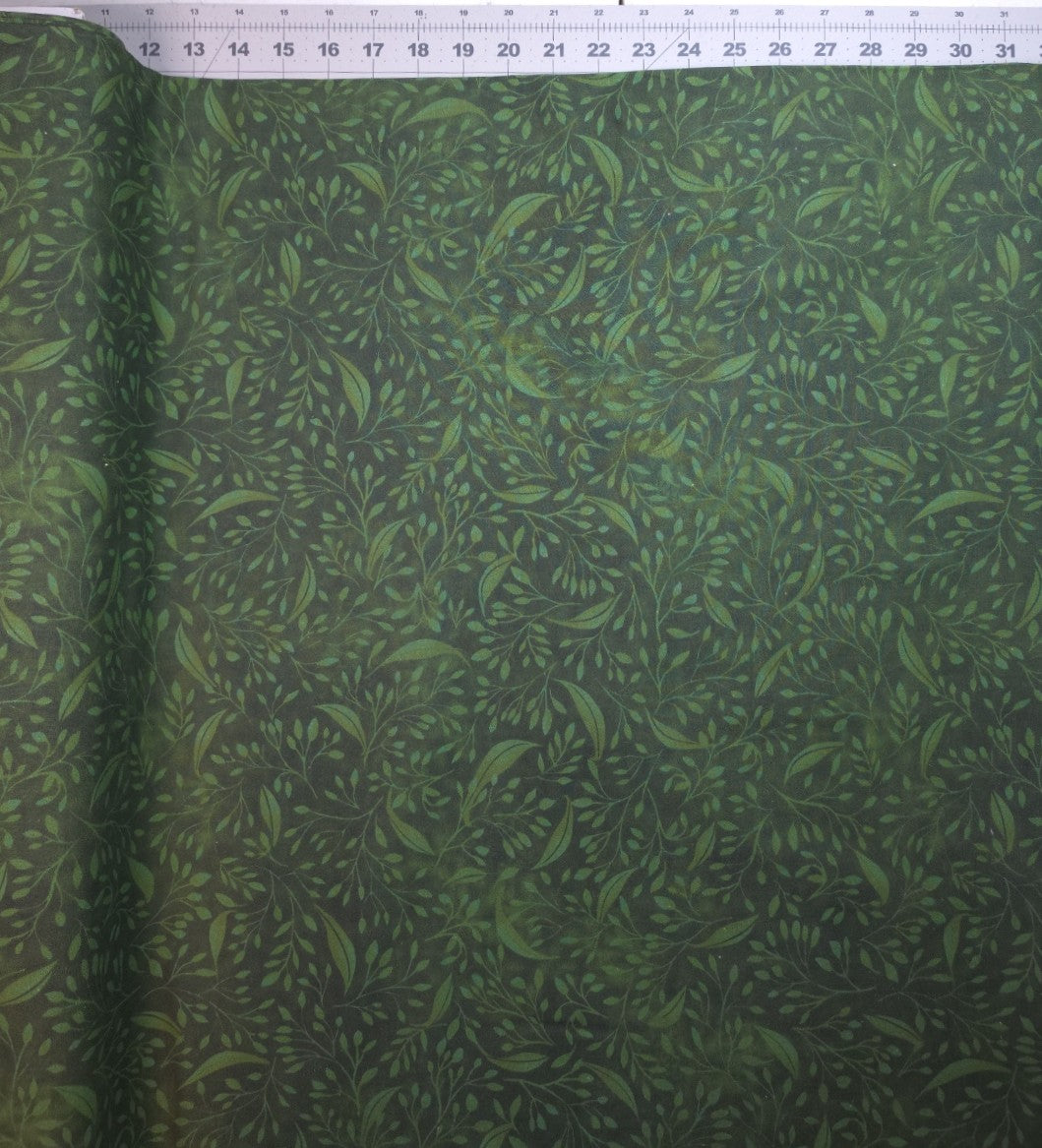 Alessia Dark Green Florish Wide Back by P&B Textiles 04394