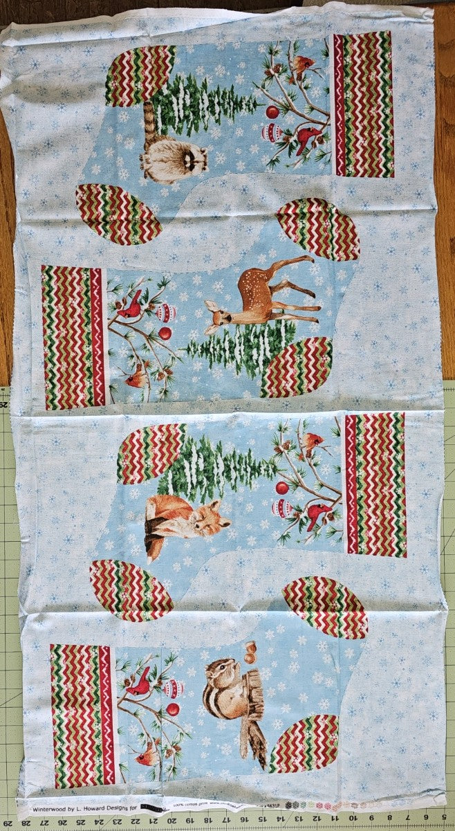 Winterwood stocking panel by Howard Designs for Studio E