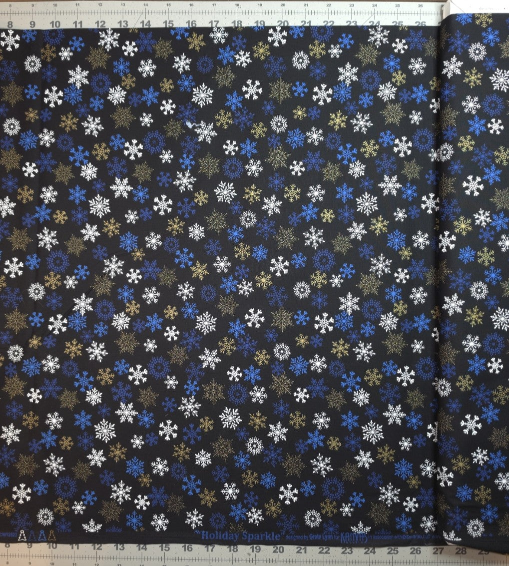 Sparkling Snowflakes Black by Kanvas Studio 12523M