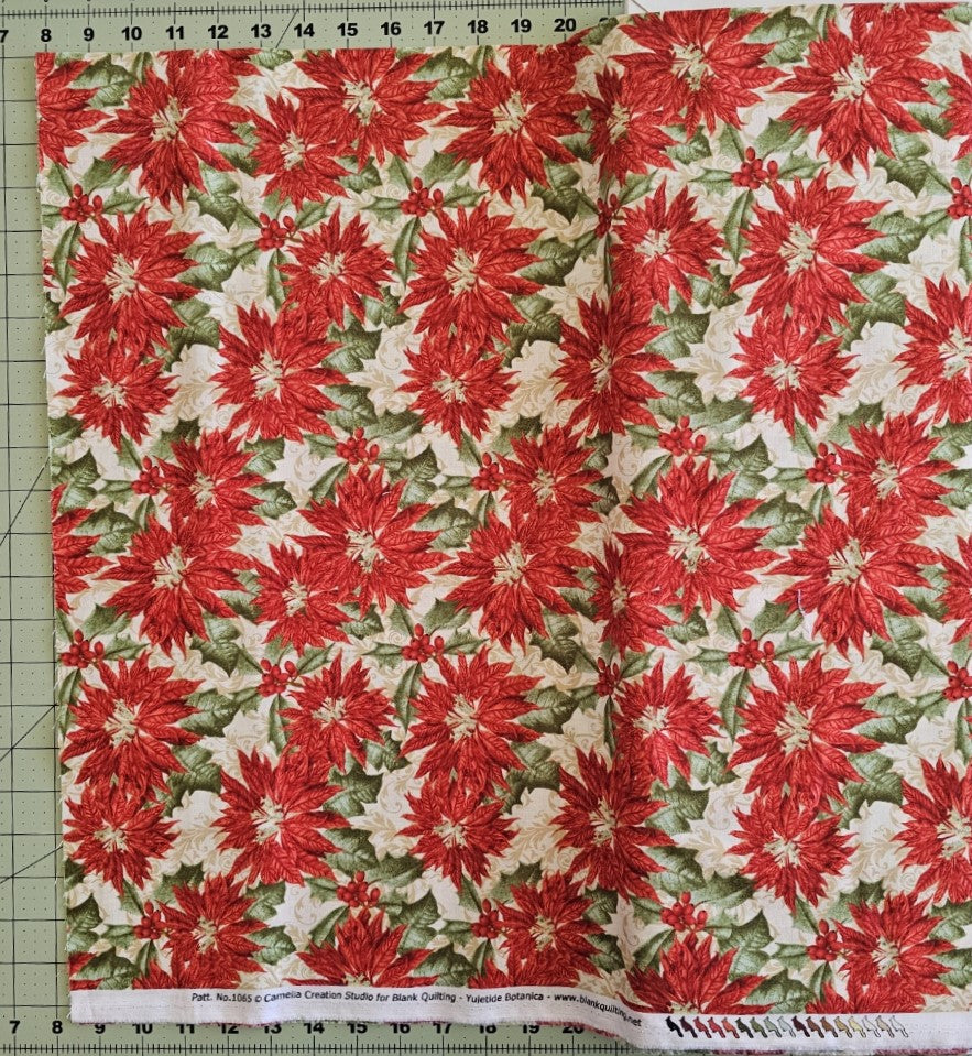 Christmas Poinsettia - Yuletide Botanica by Camelia Creation Studio for Blank Quilting 1065