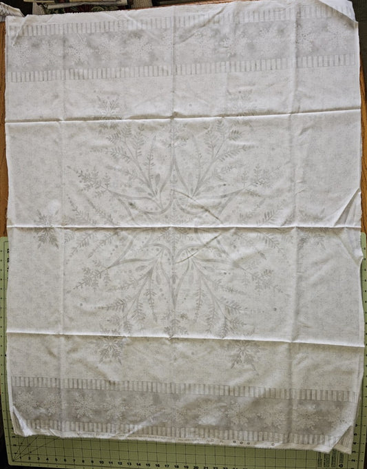 Shimmer Frost Snowflake panel White/Silver Metallic designed by Deborah Edwards for Northcott Fabrics 24194M-46