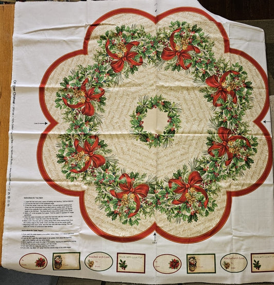 Old Time Christmas tree skirt panel by Liza Bea for Northcott Studios